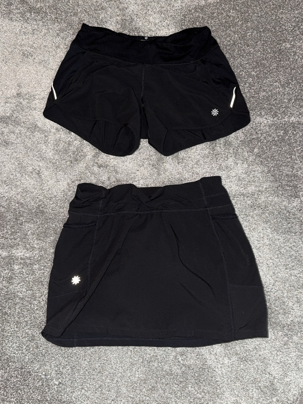 Black Athletic Skort and Lined Shorts Set